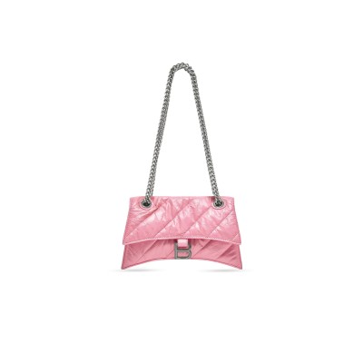 BALENCIAGA WOMEN'S CRUSH CHAIN BAG IN SMALL PINK 716351210J05812 (24.9*15*7.9cm)